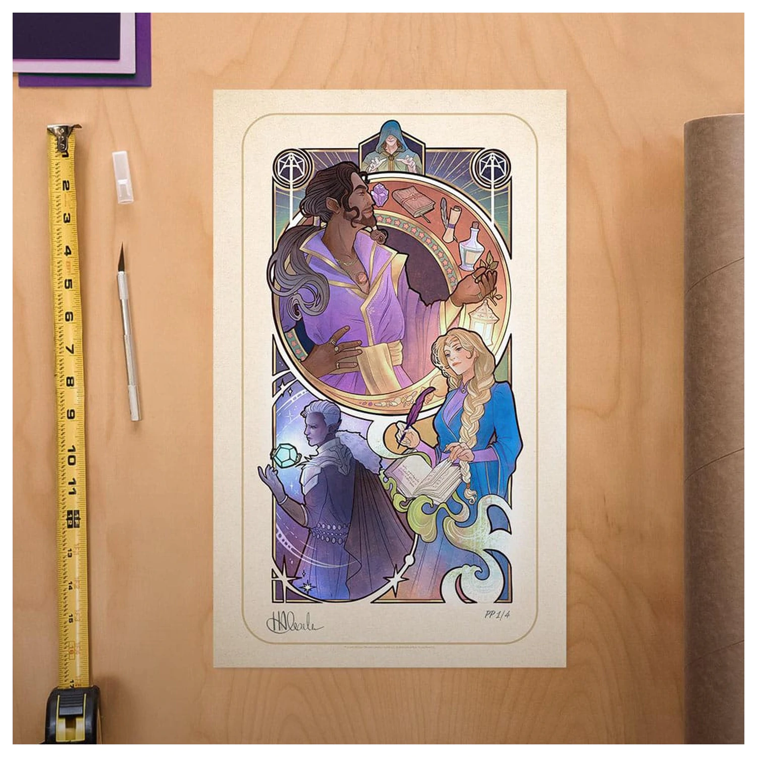 Critical Role Plakat Artystyczny Matthew Mercer: Ilustracje Art Nouveau na 10-lecie 46 x 28 cm - bez ramki zdjęcie produktu