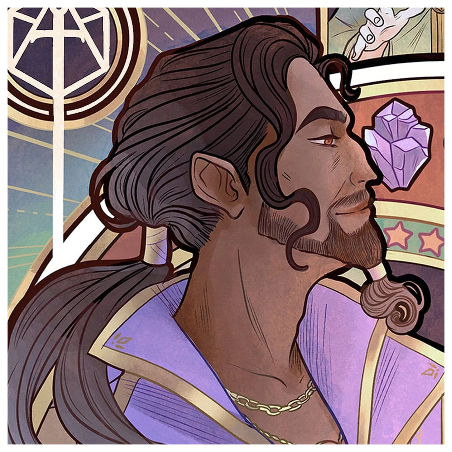 Critical Role Plakat Artystyczny Matthew Mercer: Ilustracje Art Nouveau na 10-lecie 46 x 28 cm - bez ramki zdjęcie produktu