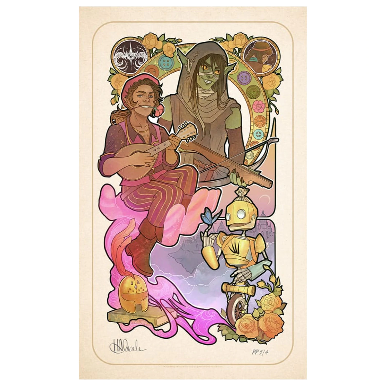 Critical Role Art Print Sam Riegel: 10th Anniversary Art Nouveau Illustrations 46 x 28 cm - bez ramki zdjęcie produktu