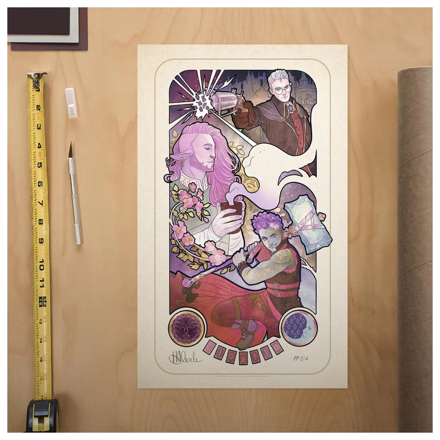 Critical Role Art Print Taliesin Jaffe: Ilustracje Art Nouveau na 10-lecie 46 x 28 cm - bez ramki zdjęcie produktu