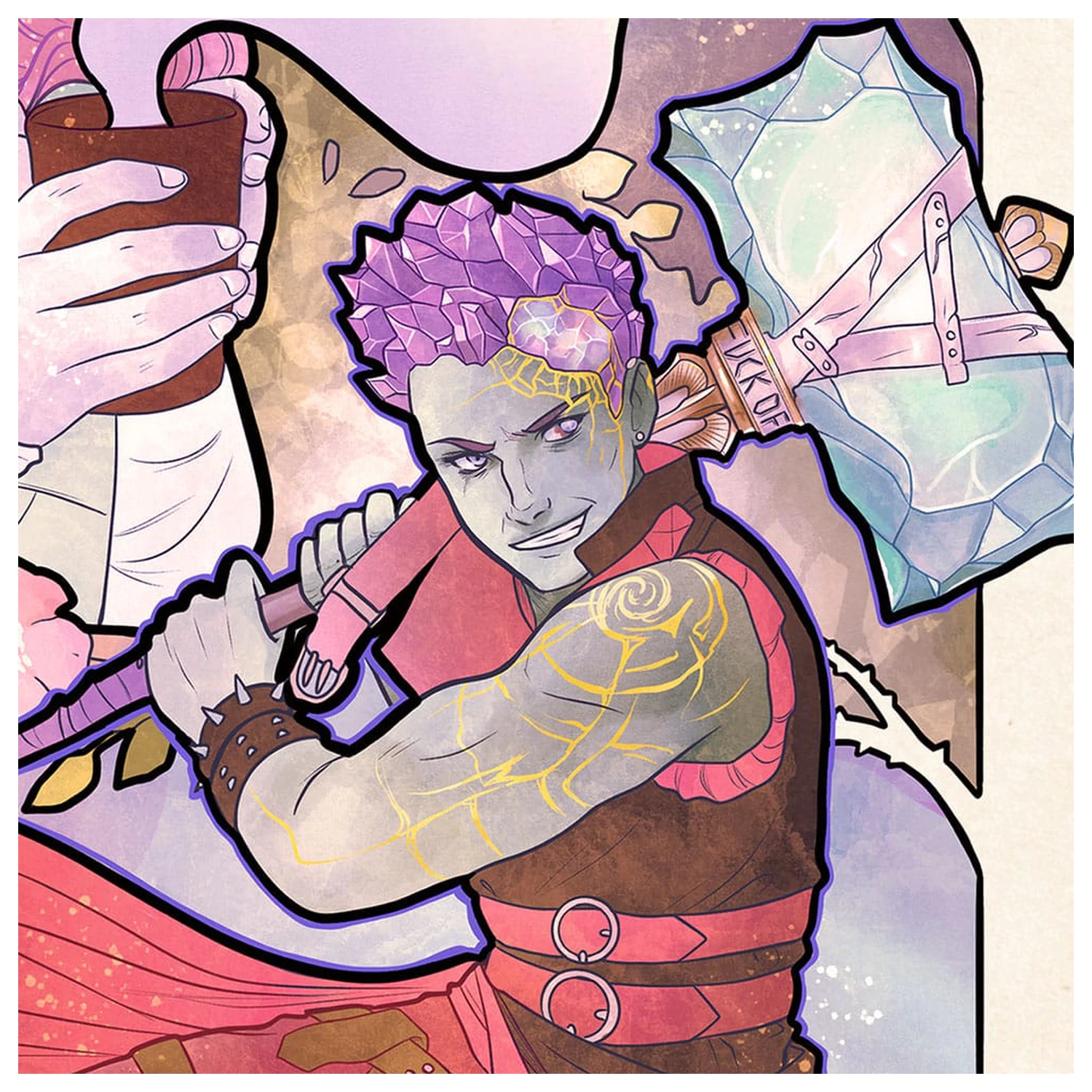 Critical Role Art Print Taliesin Jaffe: Ilustracje Art Nouveau na 10-lecie 46 x 28 cm - bez ramki zdjęcie produktu