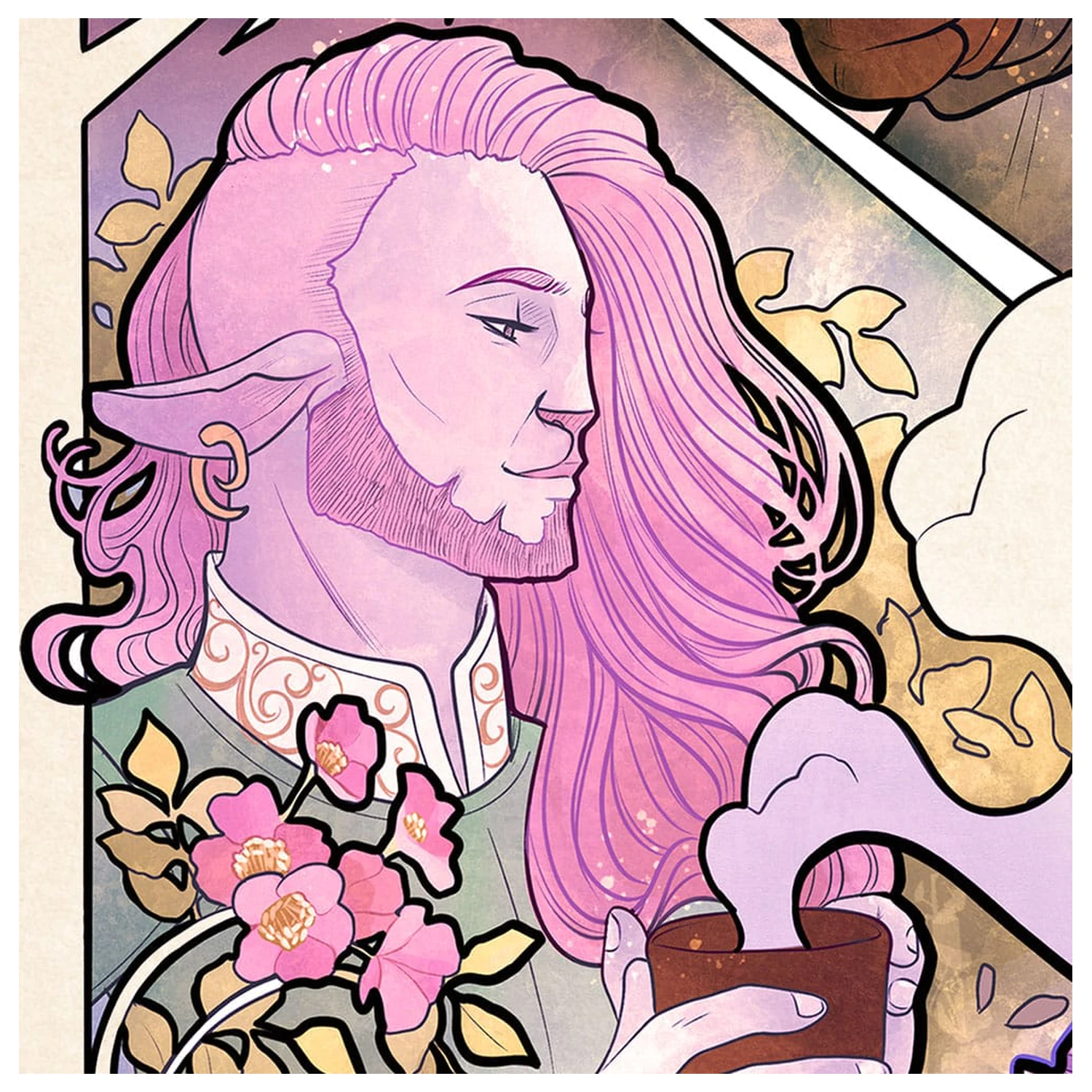 Critical Role Art Print Taliesin Jaffe: Ilustracje Art Nouveau na 10-lecie 46 x 28 cm - bez ramki zdjęcie produktu