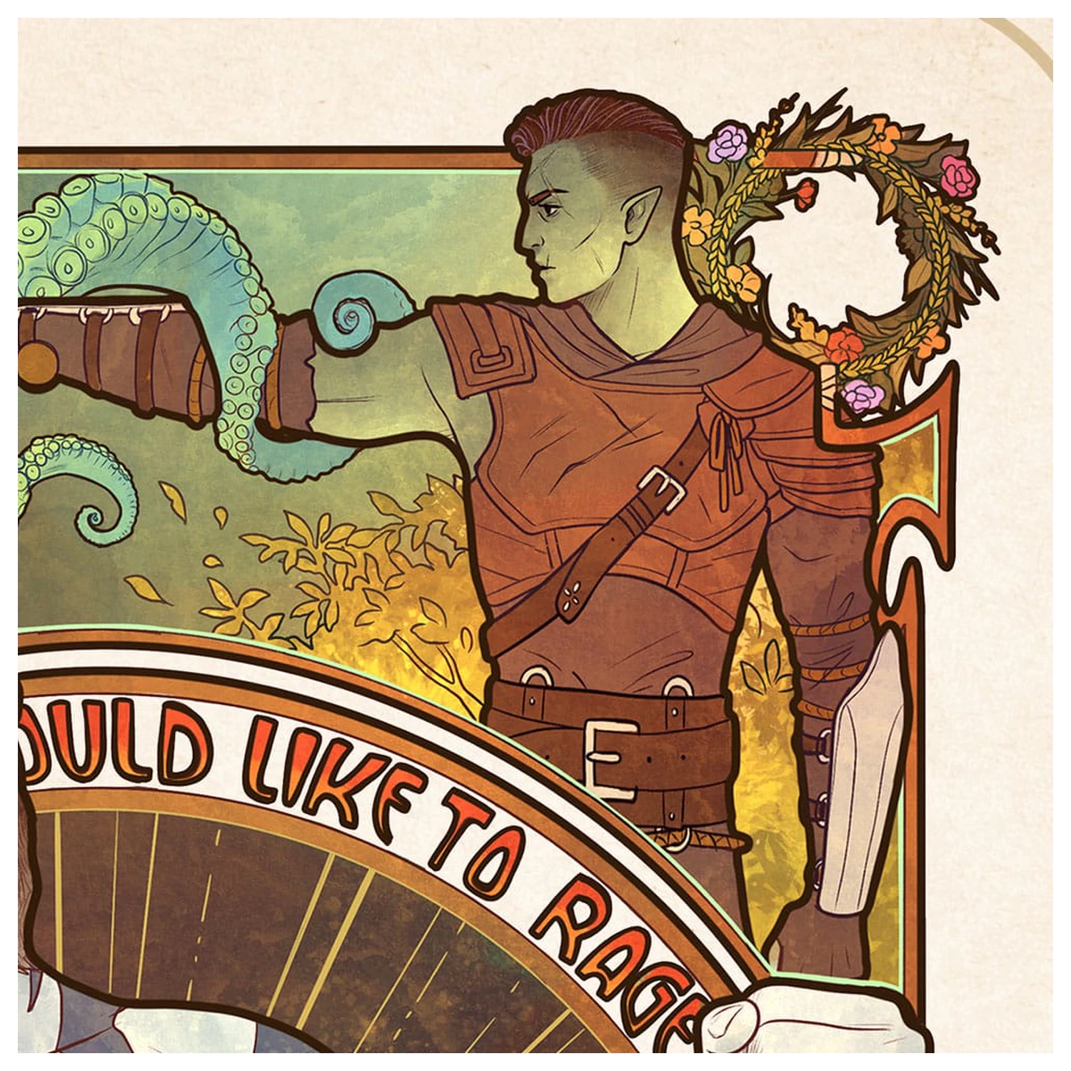 Critical Role Art Print Travis Willingham: Ilustracje w stylu Art Nouveau z okazji 10. Rocznicy 46 x 28 cm - bez ramki zdjęcie produktu