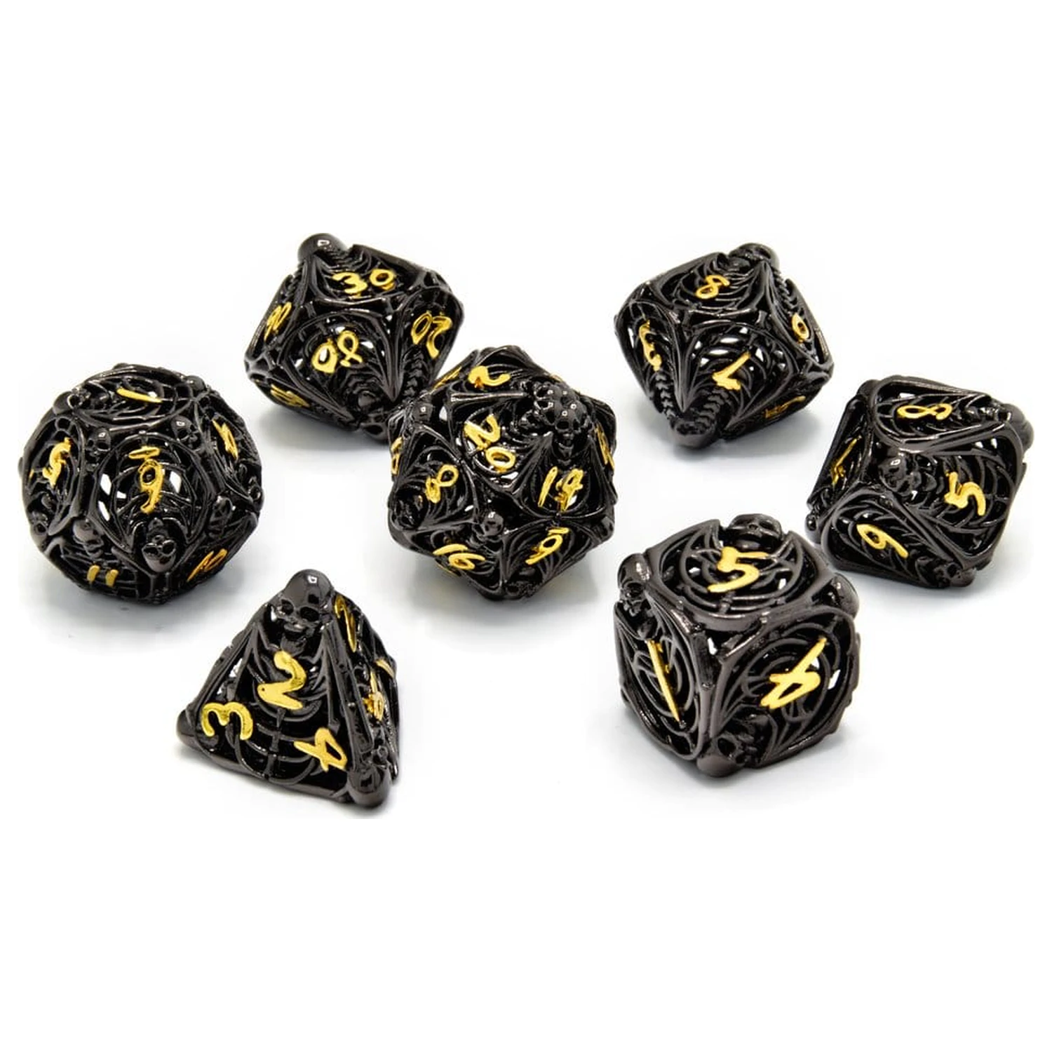 CritStones Hollow Metal Dice Set Soulreaper Gold zdjęcie produktu