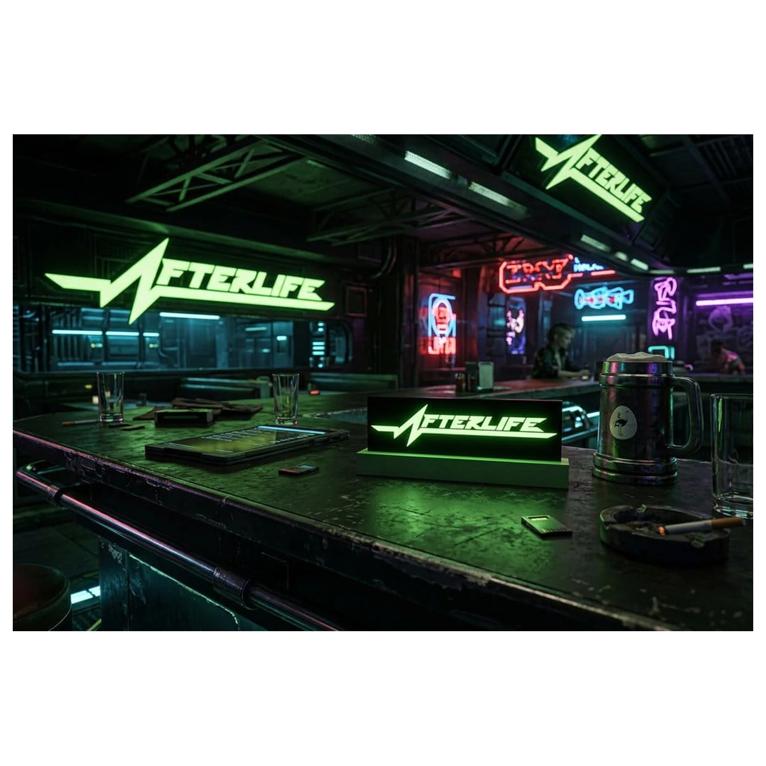 Lampka z logo Cyberpunk 2077 Afterlife zdjęcie produktu