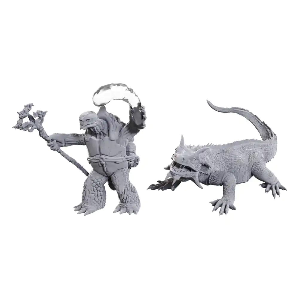D&D Nolzur's Marvelous Miniatures Niepomalowane Miniaturki Tortle Druid & Wild Shape Gigantyczna Jaszczurka zdjęcie produktu