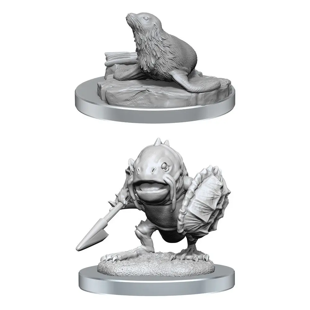 D&D Nolzur's Marvelous Miniatures Niepomalowane Miniaturki 2-Pack Locathah & Seal zdjęcie produktu