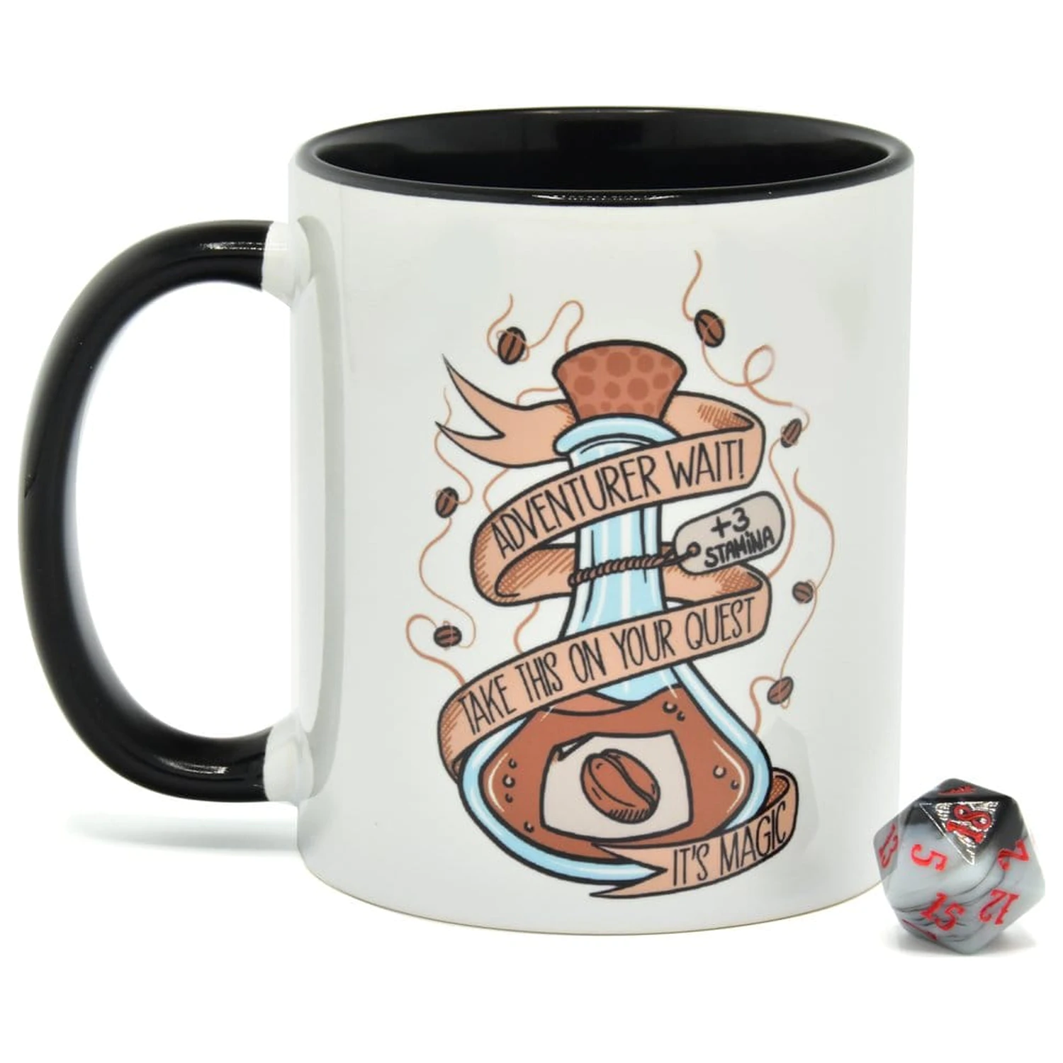Zestaw Prezentowy Coffee Potion kubek i kość D20 zdjęcie produktu