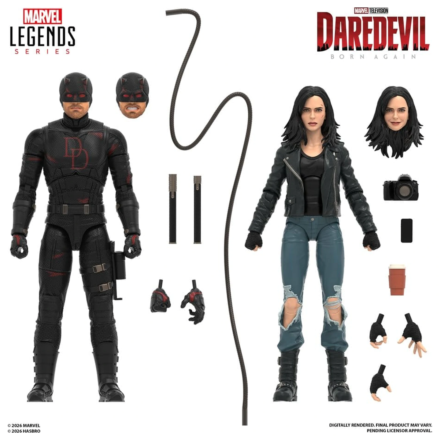 Daredevil: Born Again Marvel Legends Figurki Akcji 2-pak Daredevil & Jessica Jones 15 cm zdjęcie produktu