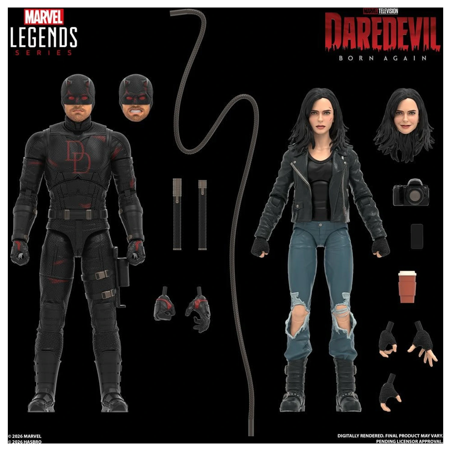 Daredevil: Born Again Marvel Legends Figurki Akcji 2-pak Daredevil & Jessica Jones 15 cm zdjęcie produktu
