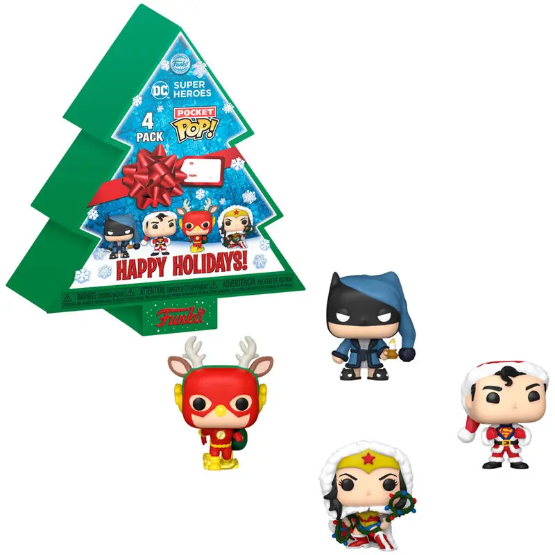DC Comics Holiday 2022 Pocket POP! Figurki winylowe 4-Pack Tree Holiday Box 4 cm zdjęcie produktu
