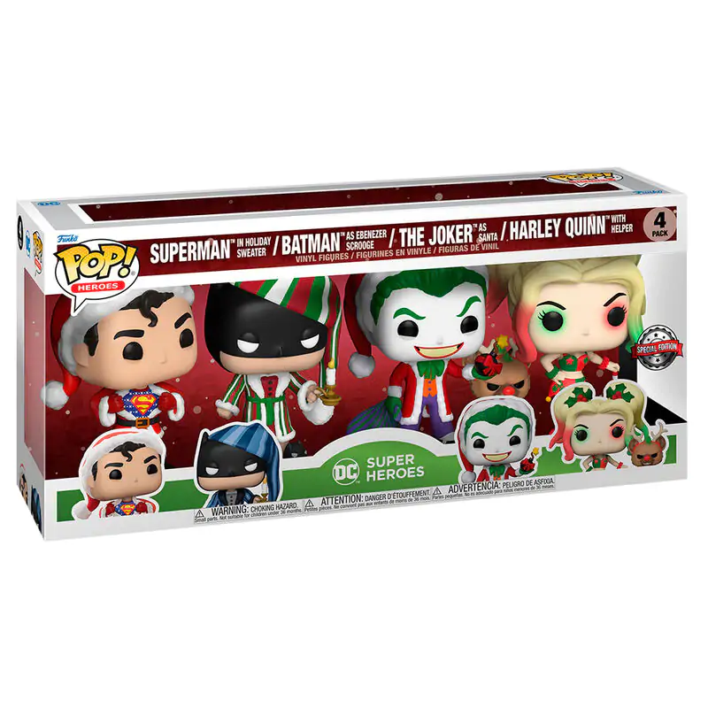 DC Comics POP! Heroes Winyl figurka 4-pak Holiday 9 cm zdjęcie produktu