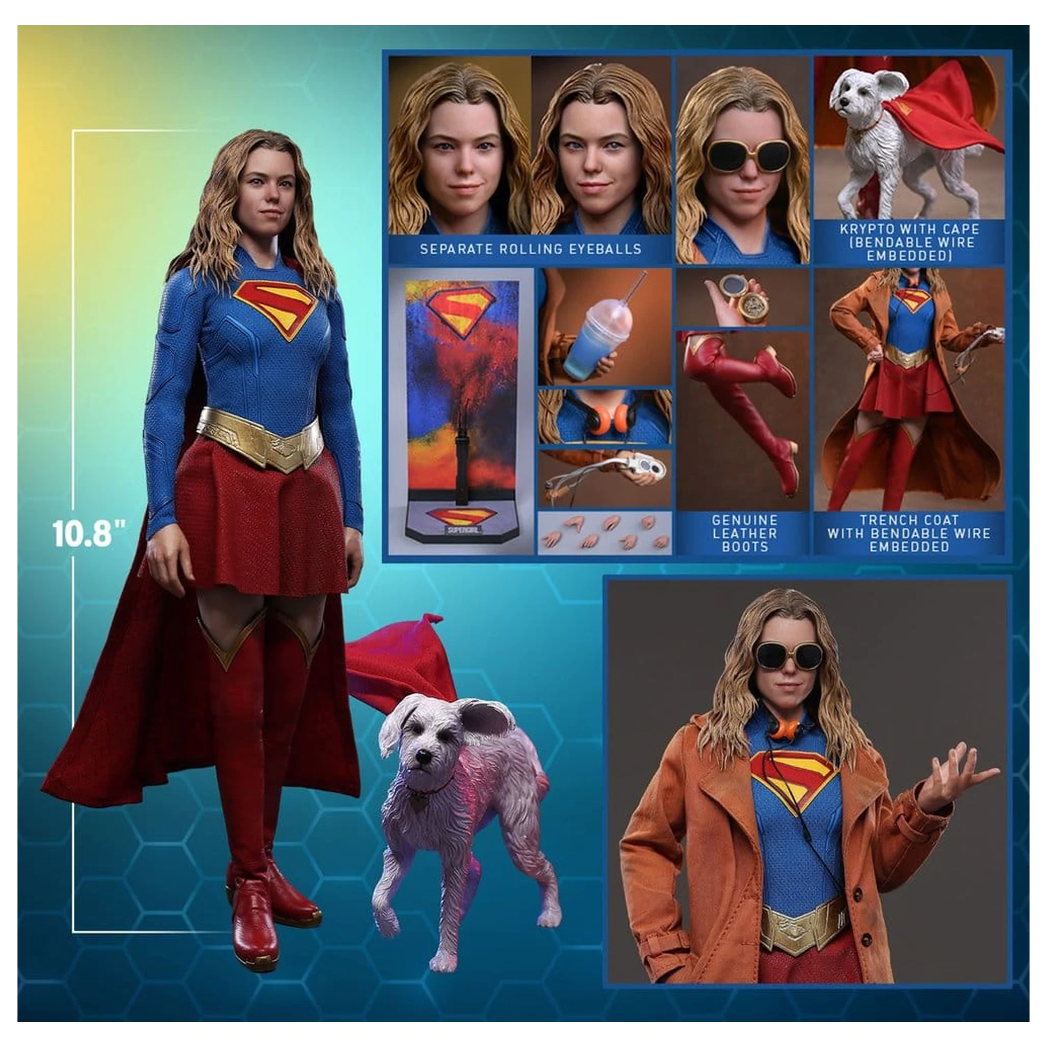 DC Comics Movie Masterpiece Zestaw figurek Supergirl i Krypto 28 cm zdjęcie produktu