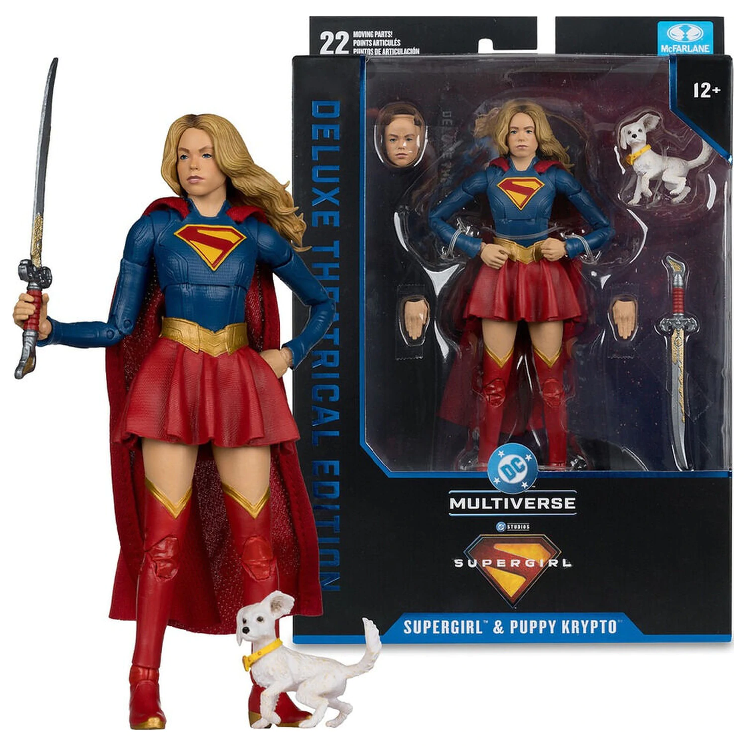 DC Comics Supergirl Deluxe Theatrical Edition Supergirl & Puppy Krypto figurka 18cm zdjęcie produktu