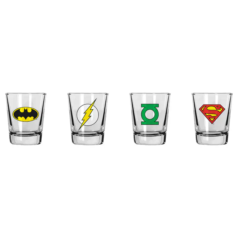 DC Zestaw kieliszków do wódki - z 4 różnymi logotypami Superbohaterów zdjęcie produktu