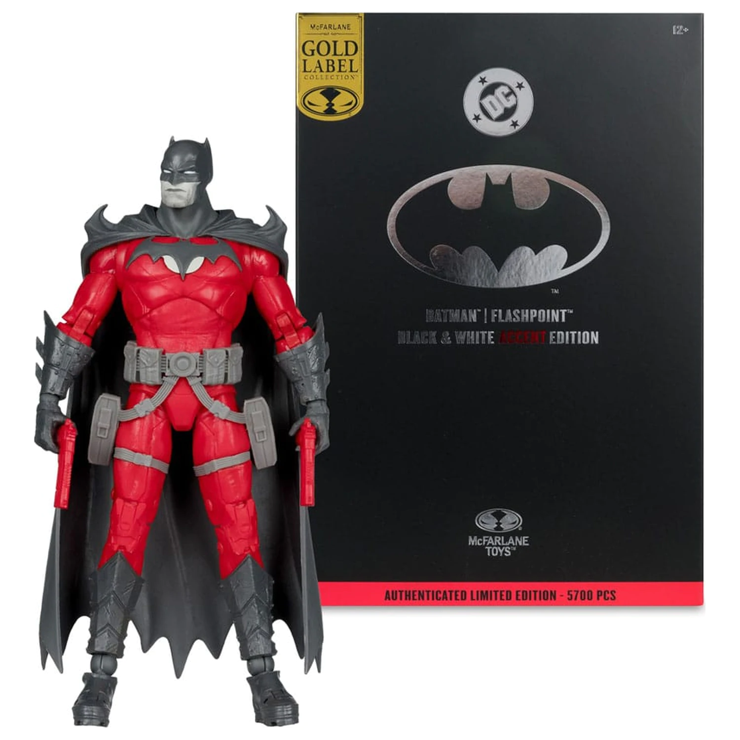 DC Multiverse Figurka Akcji Batman (Flashpoint) (Wersja z Czarno-Białymi Akcentami) (Złota Etykieta) 18 cm zdjęcie produktu