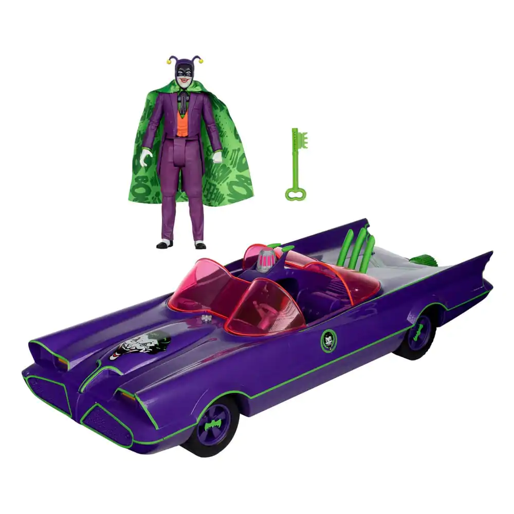 DC Retro Action Figure Batman 66 Batmobil z Jokerem (Gold Label) 15 cm zdjęcie produktu