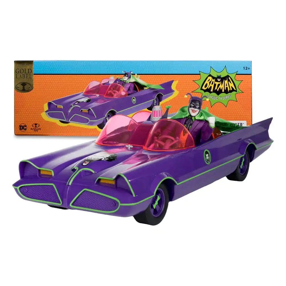 DC Retro Action Figure Batman 66 Batmobil z Jokerem (Gold Label) 15 cm zdjęcie produktu