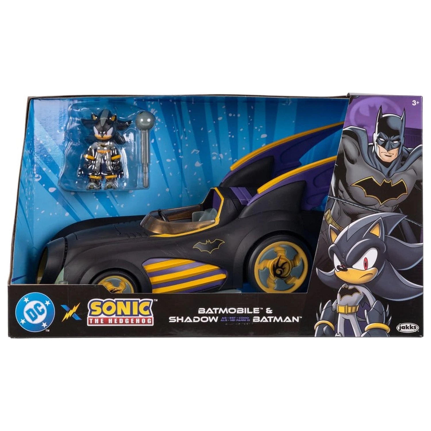 DC x Sonic - The Hedgehog Figurka z pojazdem Shadow Batman & Batmobile 6 cm zdjęcie produktu