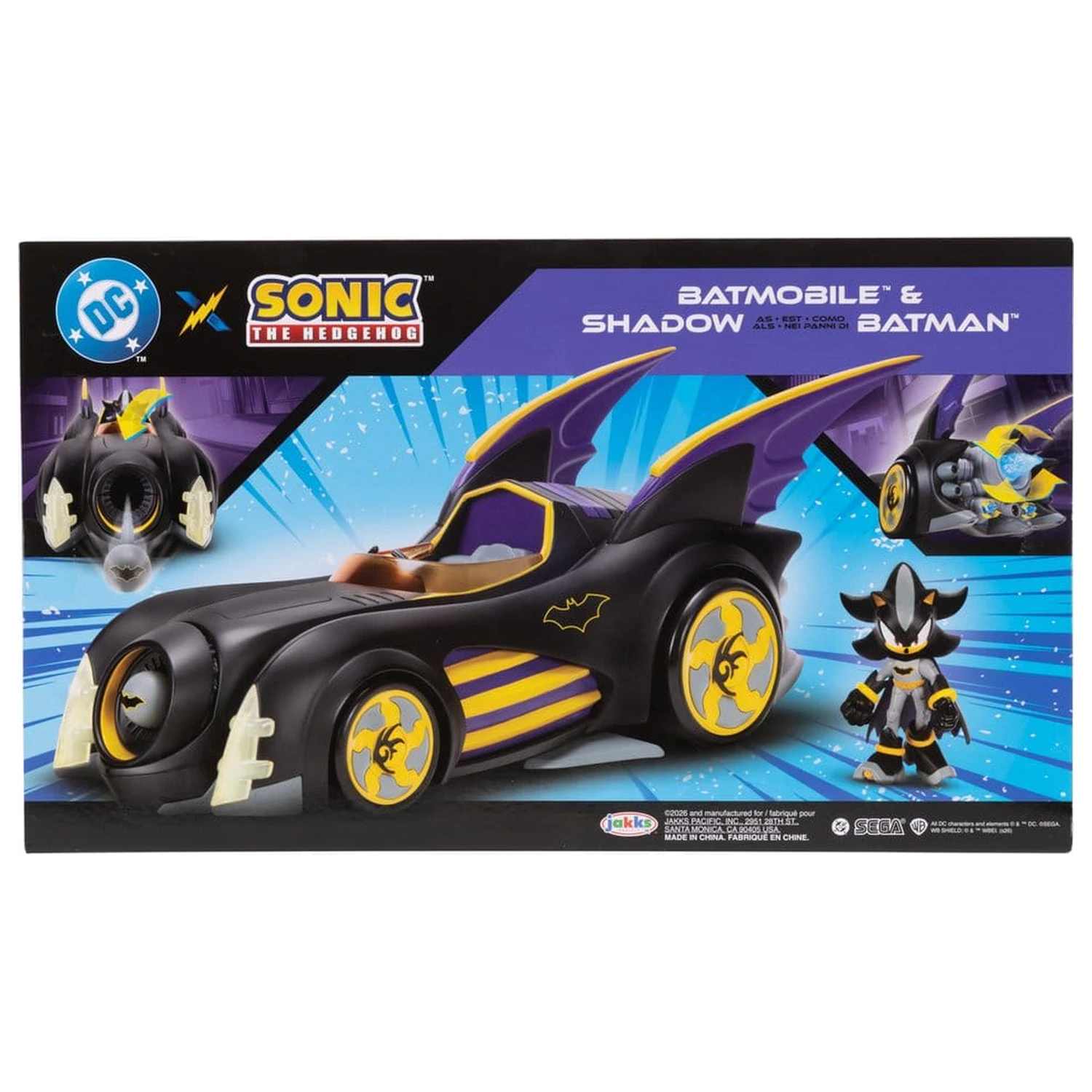 DC x Sonic - The Hedgehog Figurka z pojazdem Shadow Batman & Batmobile 6 cm zdjęcie produktu