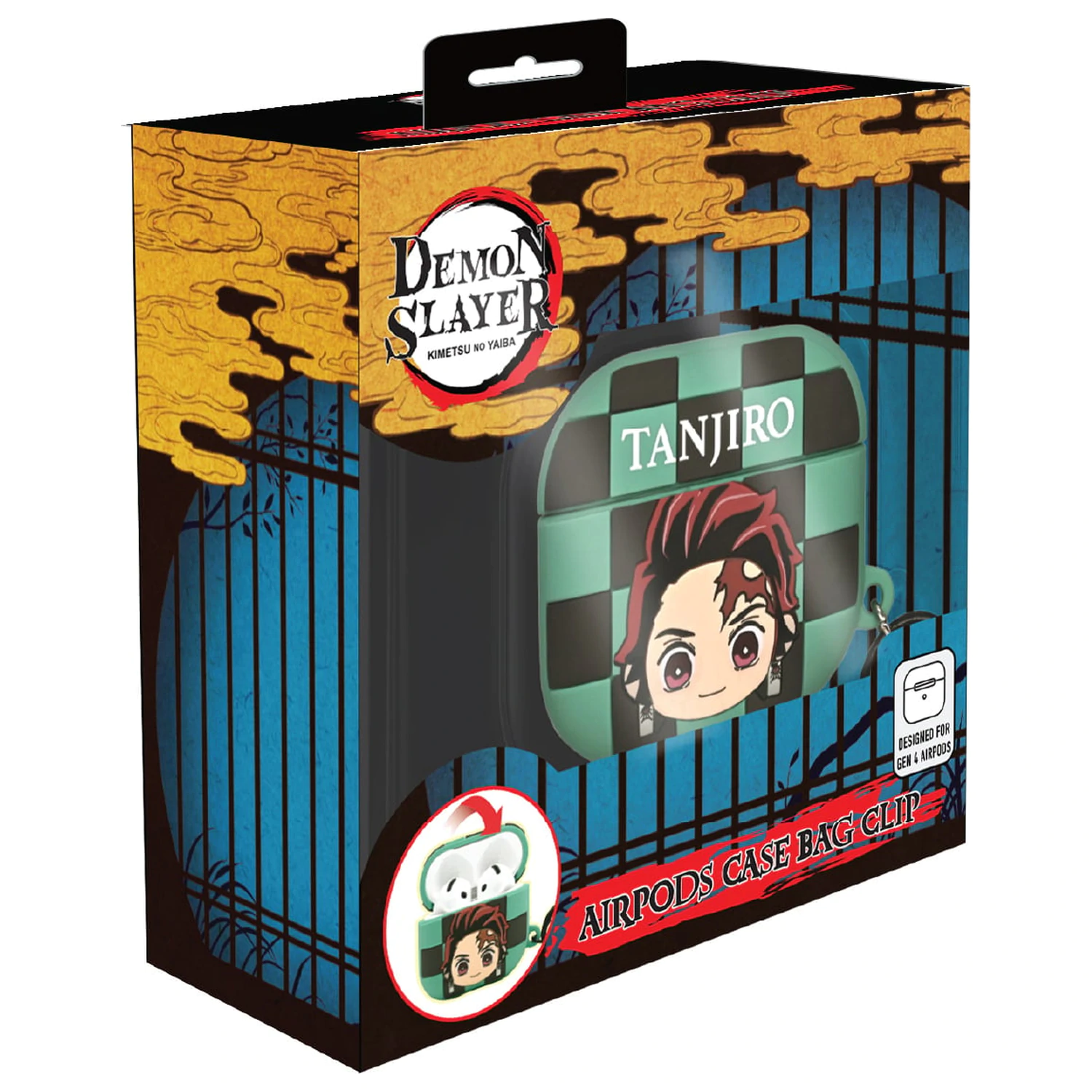 DEMON SLAYER Tanjiro 3D Piankowy Etui na słuchawki AirPods z klipsem do torby zdjęcie produktu