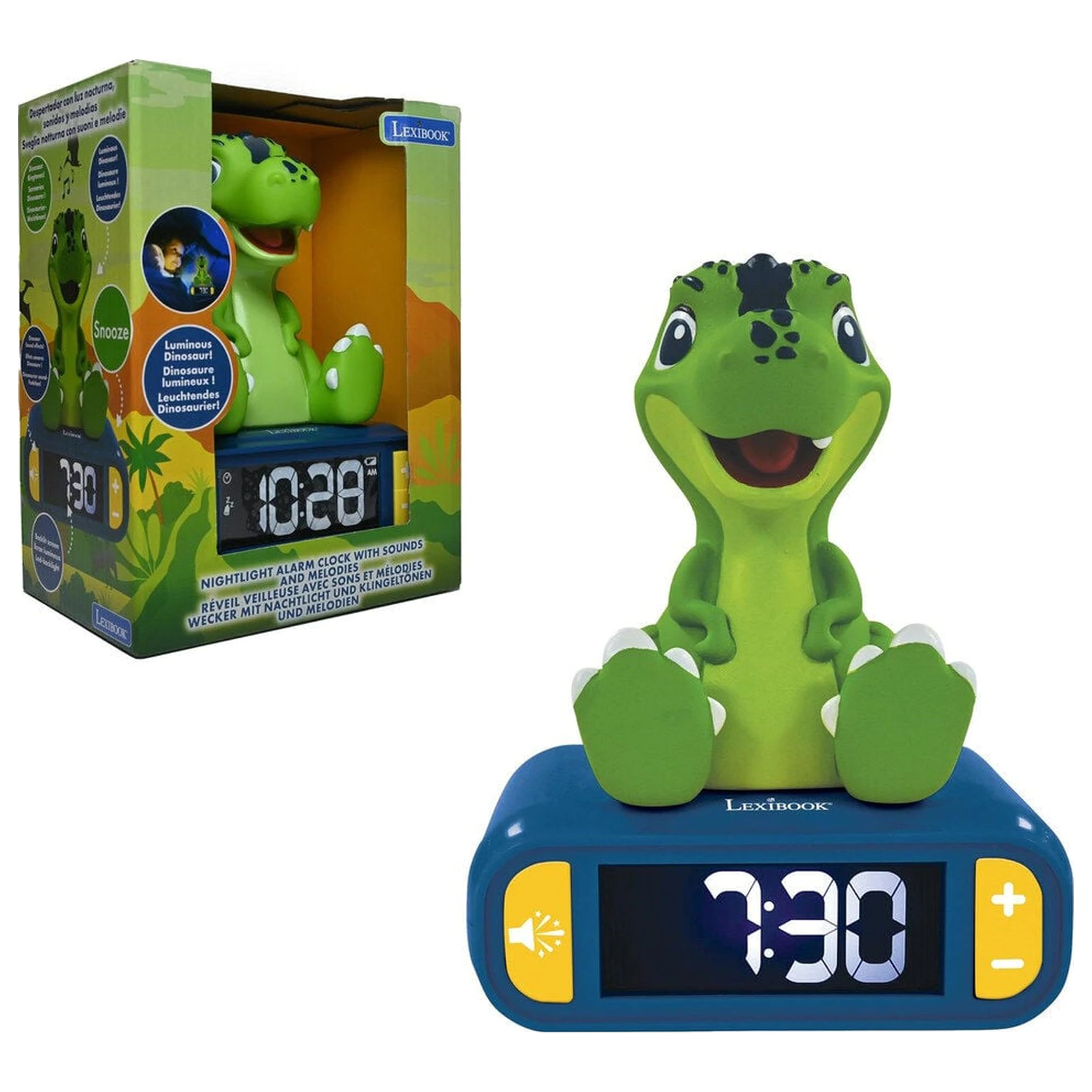 Cyfrowy budzik z lampką nocną 3D Dinozaur zdjęcie produktu