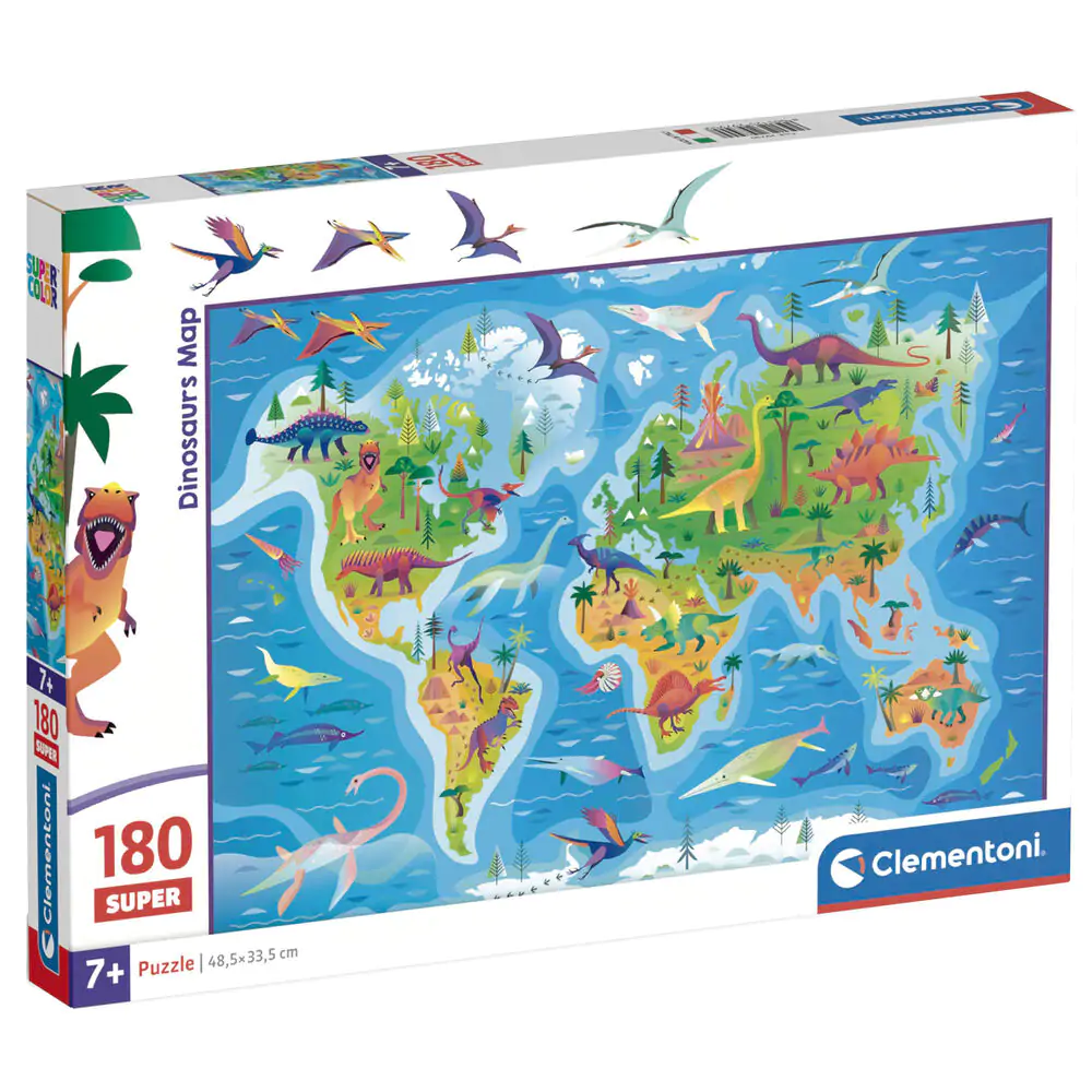 Mapa Dinozaurów super puzzle 180 elementów zdjęcie produktu