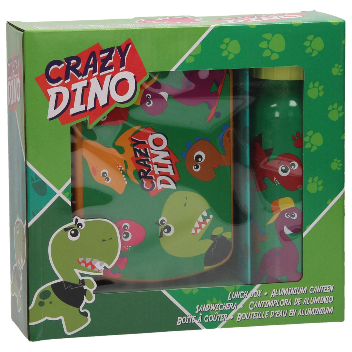 Pojemnik na kanapki Dinosaur Crazy + zestaw aluminiowej butelki na wodę zdjęcie produktu