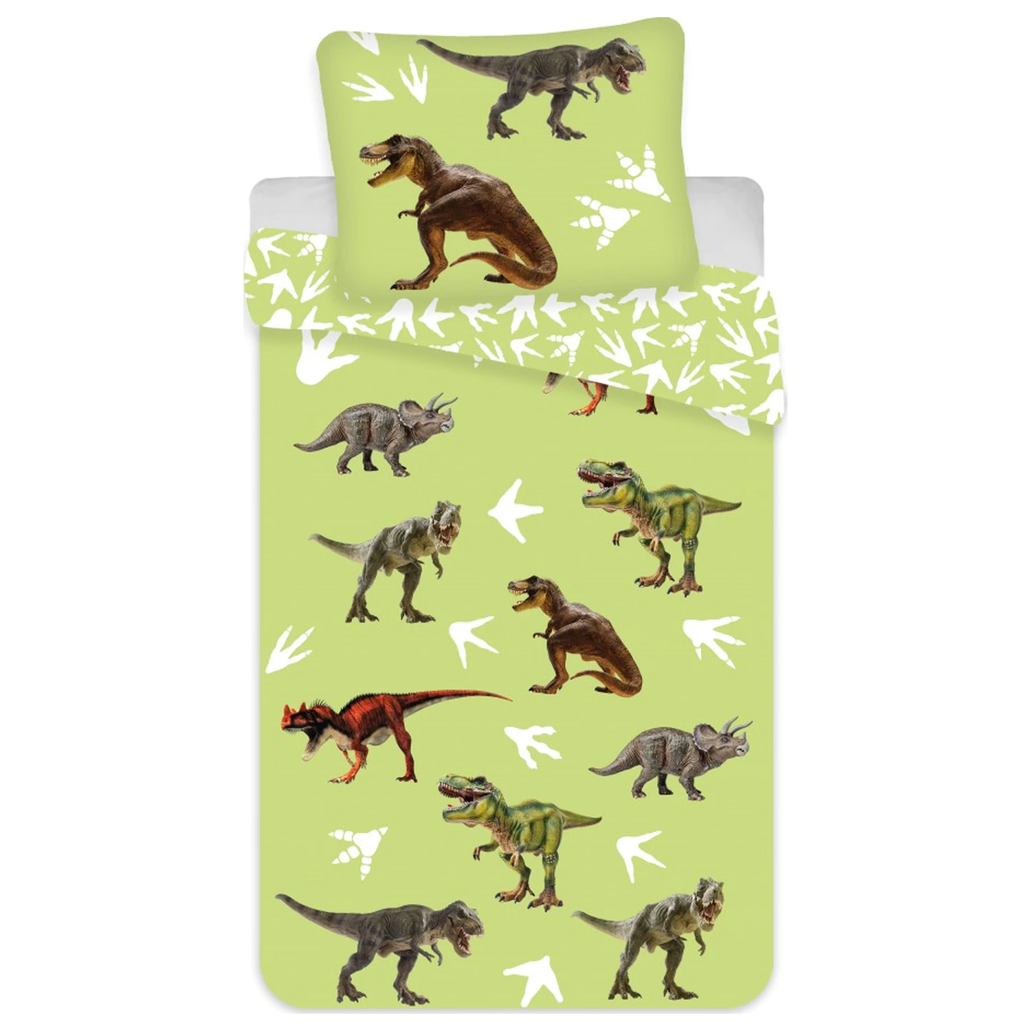 Poszewka na kołdrę dla dzieci w wieku przedszkolnym "Dinosaur Green" zdjęcie produktu