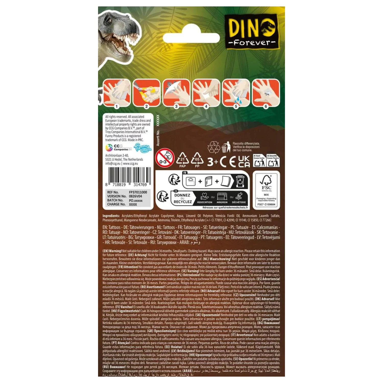 Dinosaur Legends tatuaże 12-częściowe zdjęcie produktu