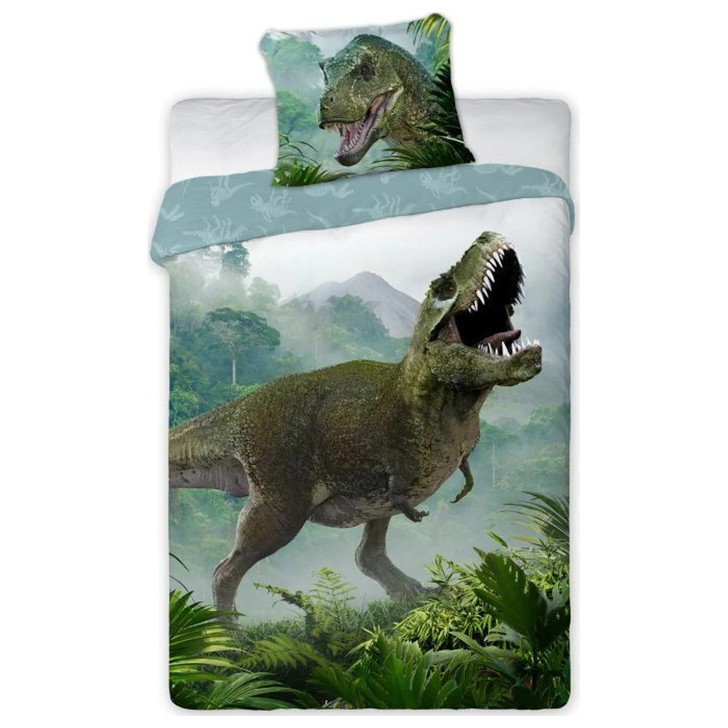 Poszwa na kołdrę z dinozaurem T-Rex w lesie zdjęcie produktu