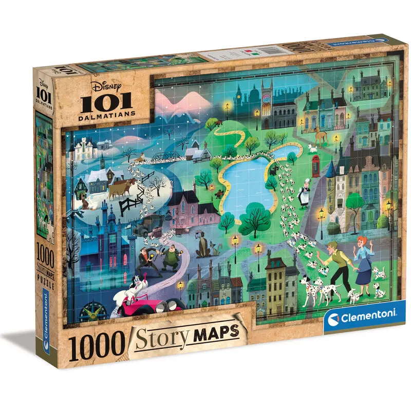 Puzzle Disney Story Maps 101 Dalmatyńczyków (1000 elementów) zdjęcie produktu