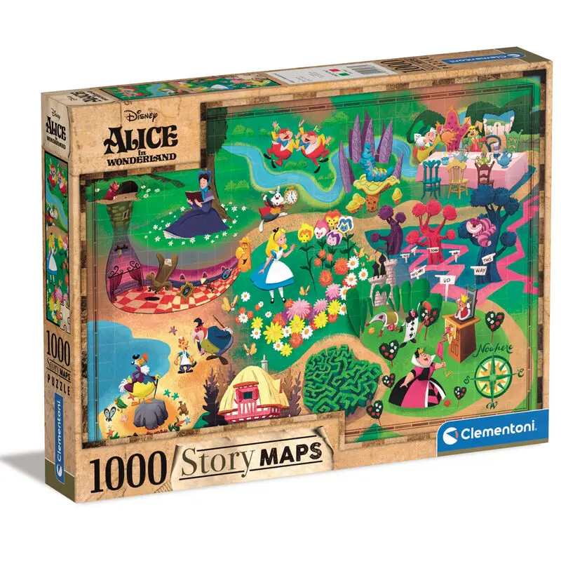 Puzzle Disney Story Maps Jigsaw Puzzle Alicja w Krainie Czarów (1000 elementów) zdjęcie produktu