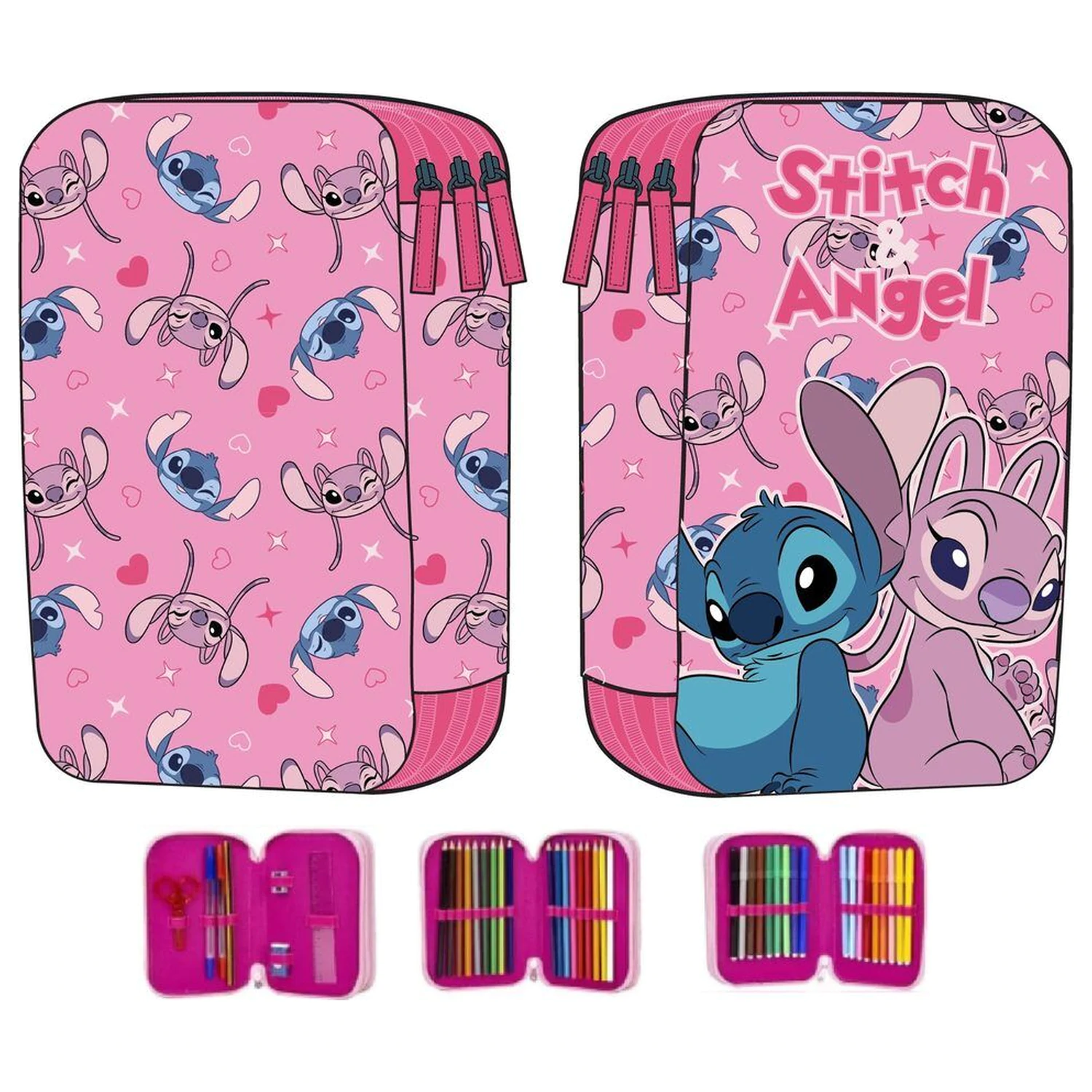 Disney Angel & Stitch potrójny piórnik zdjęcie produktu