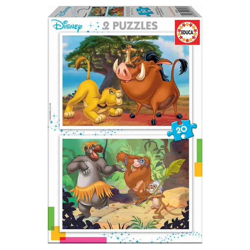 Disney Animals Król Lew + Księga Dżungli puzzle 2x20pcs zdjęcie produktu