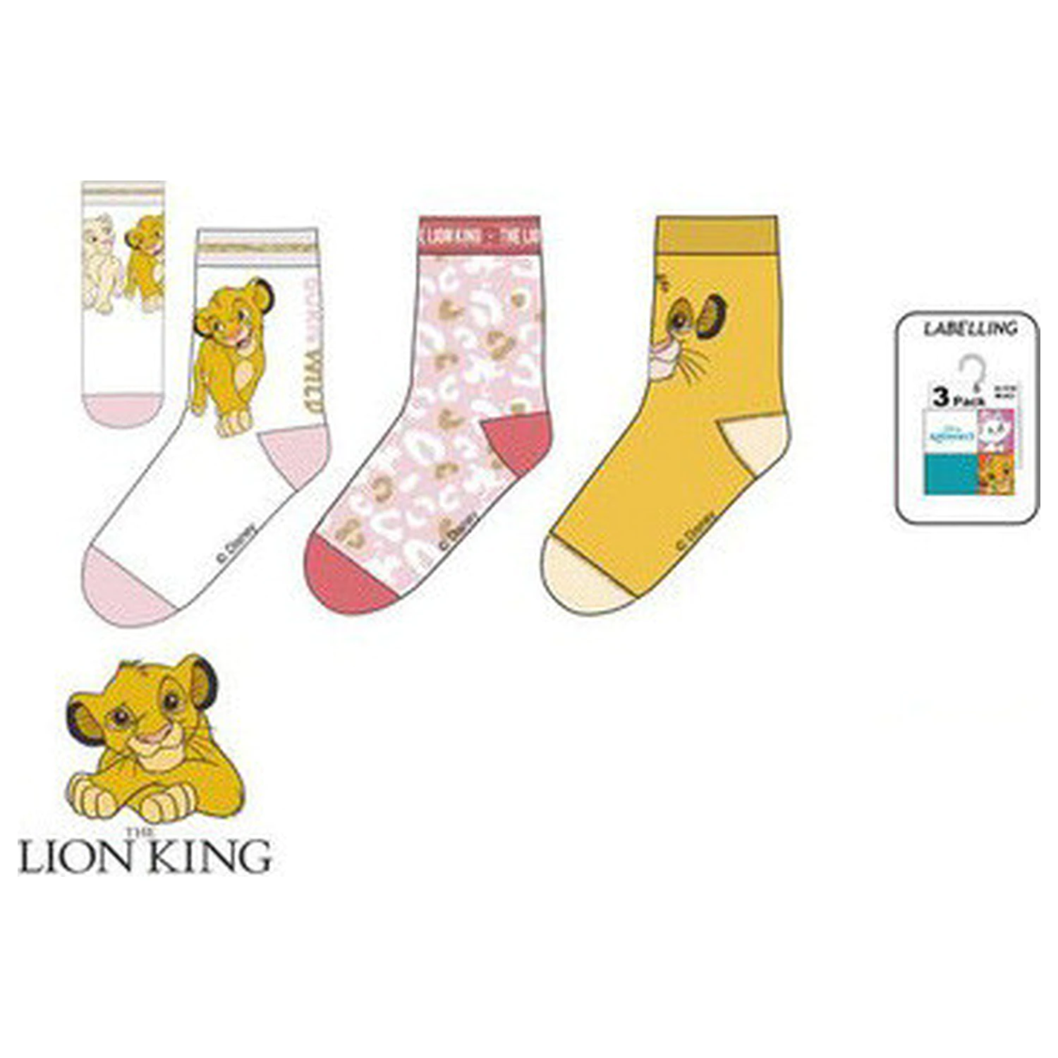 Disney The Lion King Safari White dziecięce skarpetki 31/34 zdjęcie produktu