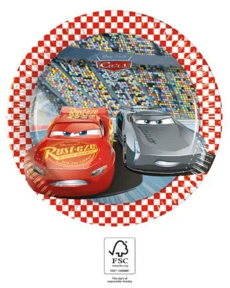 Disney Cars 3, talerz papierowy Cars, 8-częściowy, 19.5 cm FSC zdjęcie produktu