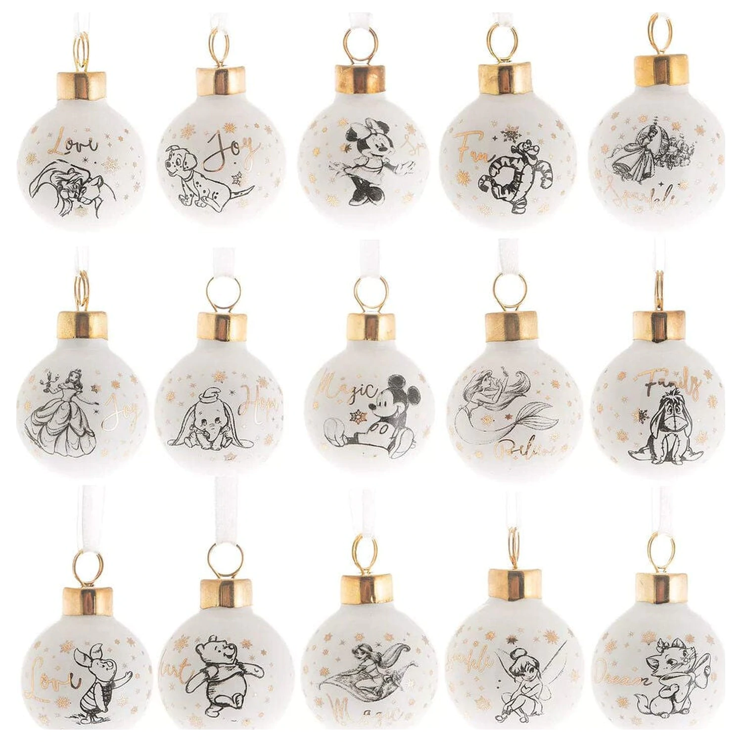 Disney Characters Zestaw 15 ceramicznych bombek świątecznych zdjęcie produktu