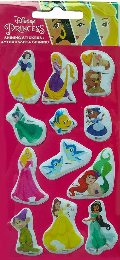 Disney Princess brokatowe puszyste gąbkowe naklejki Zestaw zdjęcie produktu