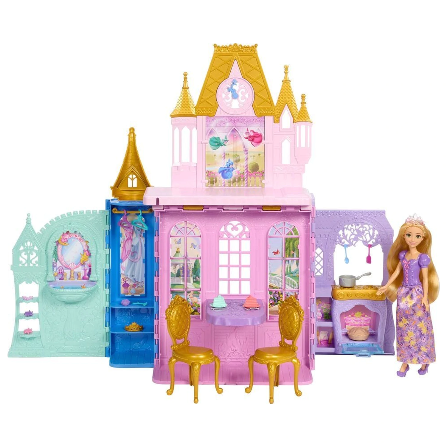 Disney Princess Rapunzel Lalka i Close & Carry Zamek zestaw do zabawy zdjęcie produktu