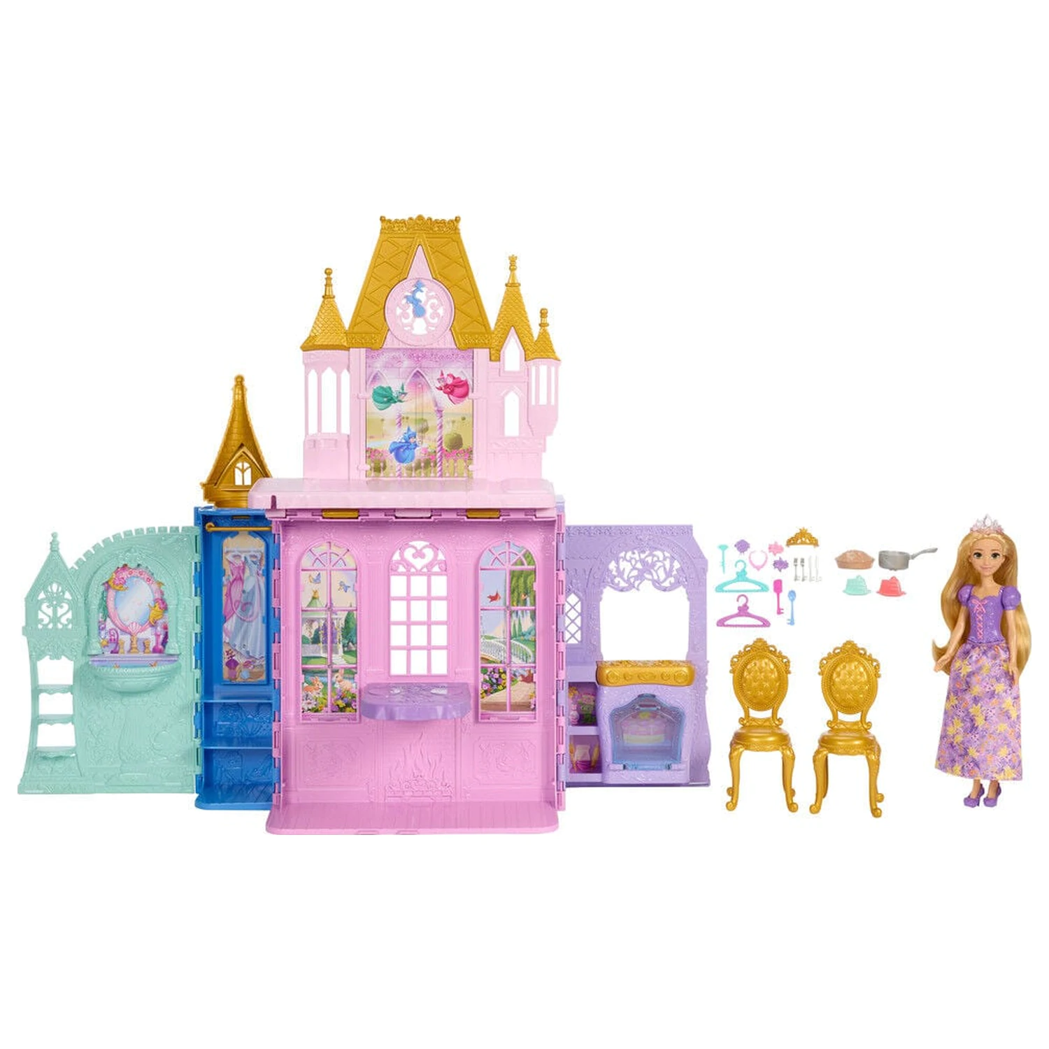 Disney Princess Rapunzel Lalka i Close & Carry Zamek zestaw do zabawy zdjęcie produktu
