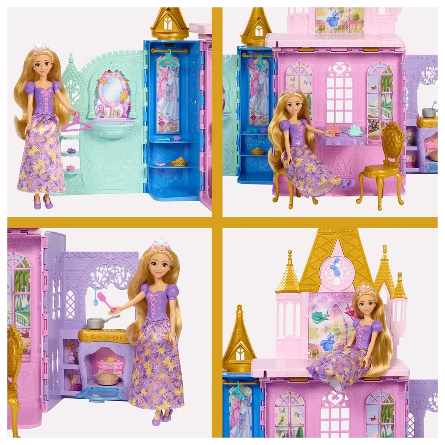 Disney Princess Rapunzel Lalka i Close & Carry Zamek zestaw do zabawy zdjęcie produktu
