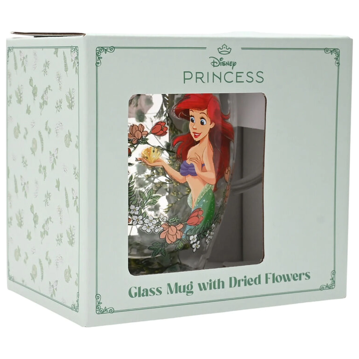 Disney Princess Ariel kwiatowy dekoracyjny szklany kubek 300 ml zdjęcie produktu
