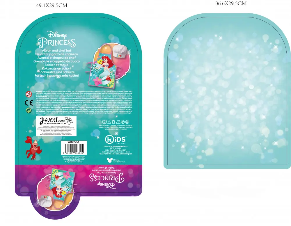Fartuch dla dzieci Disney Princesses Ariel 2-częściowy zestaw zdjęcie produktu