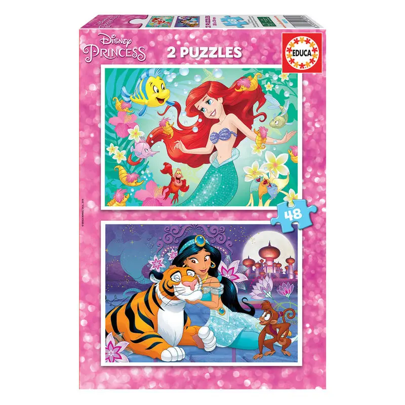 Puzzle Disney Princess Ariel + Jasmine 2x48 elementów zdjęcie produktu