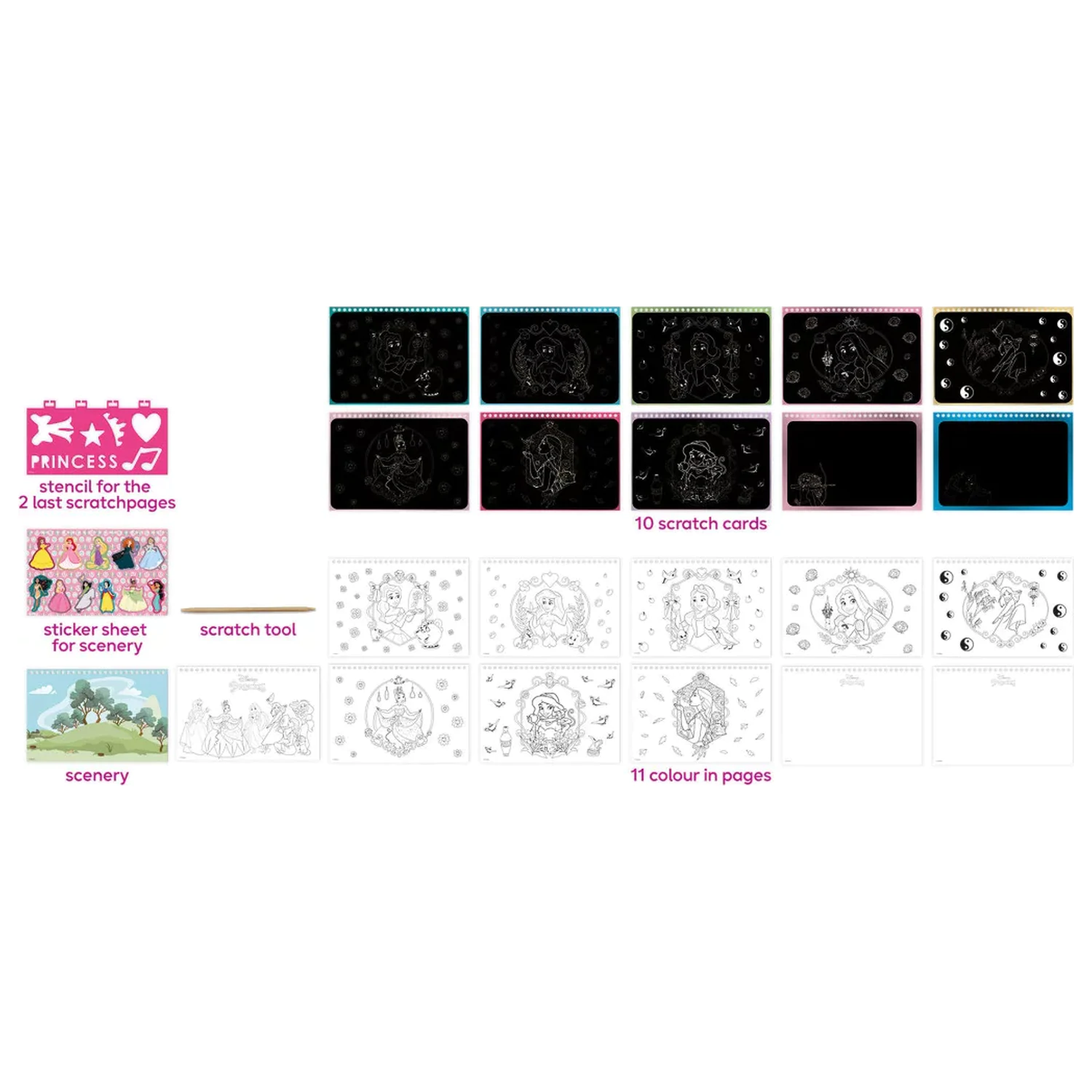 Disney Princess Zestaw do zdrapywania i zestaw kreatywny Beauty Scratch Art Kit and Activity Set zdjęcie produktu
