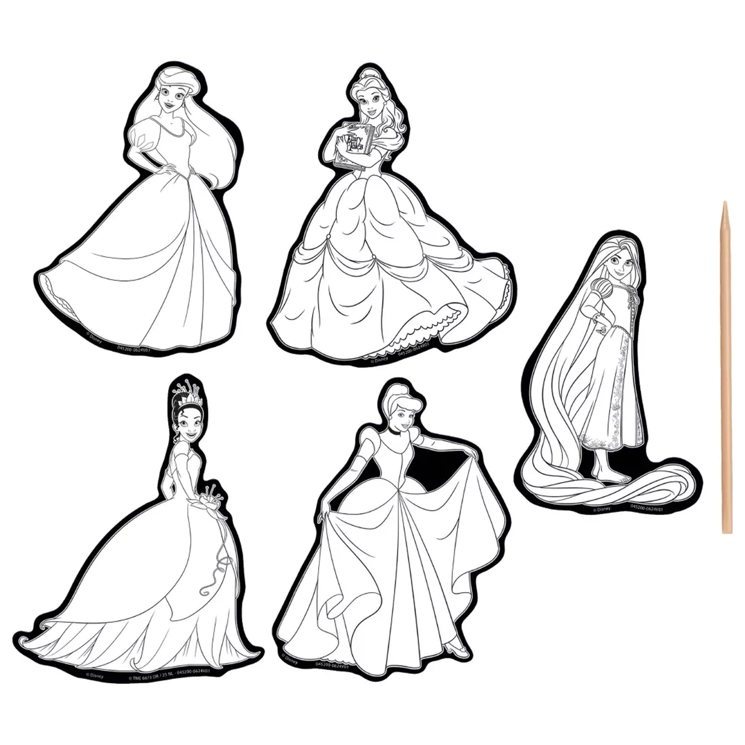 Disney Princess Fairytale zdrapki sztuka naklejki 5 szt. zdjęcie produktu