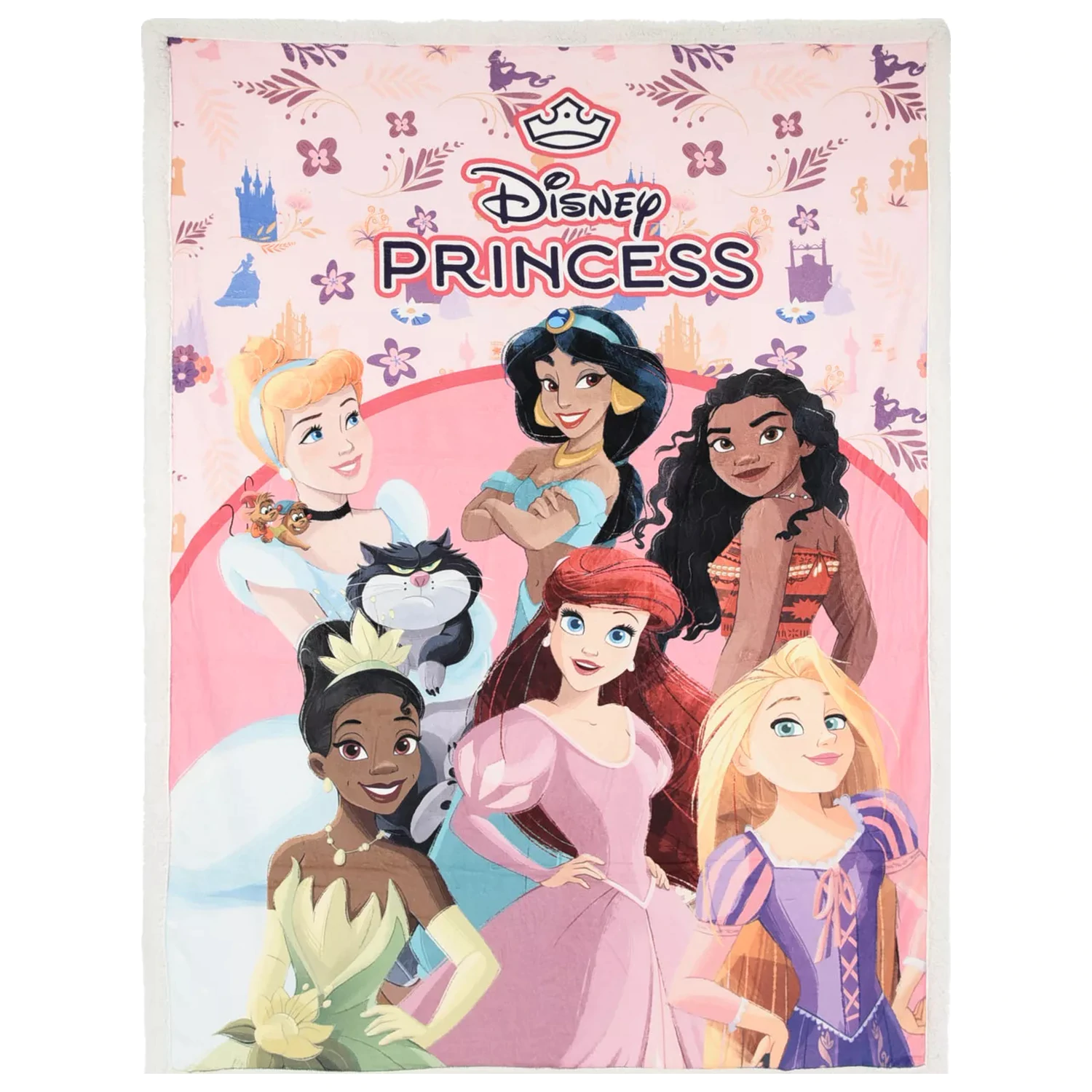 Koc z barankiem Disney Princess Floral Fantasy 140x190 cm zdjęcie produktu