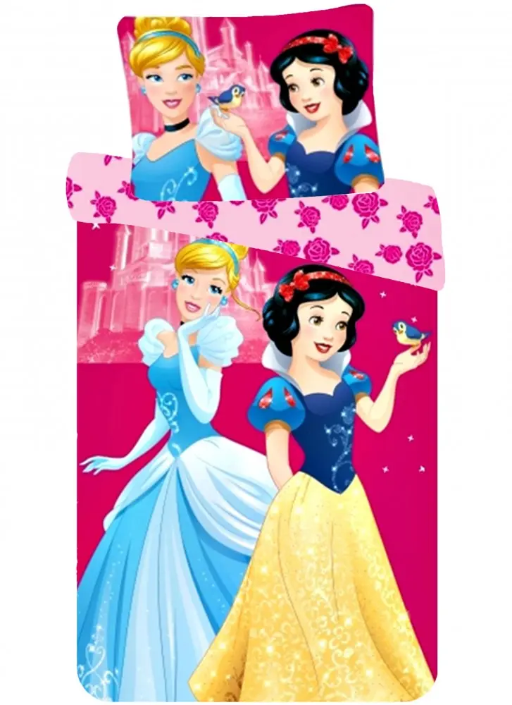 Disney Princesses dziecięca poszewka na kołdrę 90x140cm, poszewka na poduszkę 40x55cm zdjęcie produktu