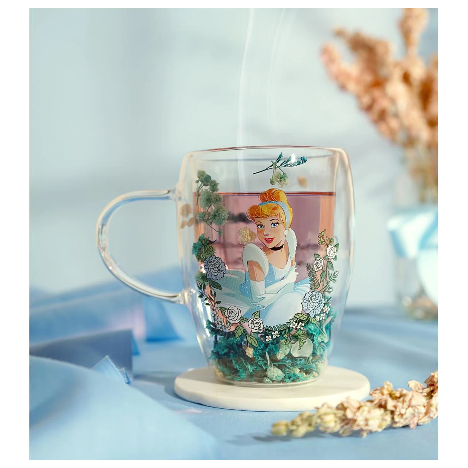Disney Princess Cinderella szklanka z suszonymi kwiatami 300 ml zdjęcie produktu